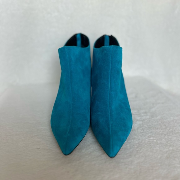 Ghita Turquoise Suede Ankle Booties - Picture 3 of 7